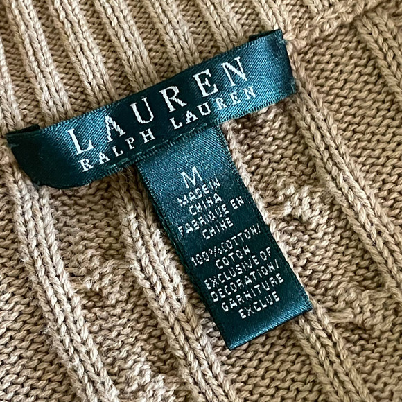 Ralph Lauren Tan Cable Knit Cardigan - Picture 5 of 8